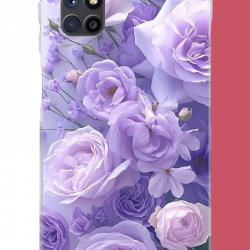Samsung Galaxy M51 Uyumlu mor çiçek UV Baskılı Silikon Kılıf