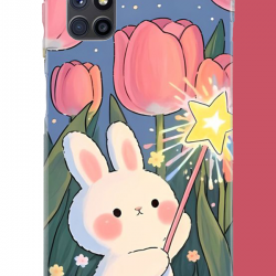 Samsung Galaxy M51 Uyumlu peluş tavşan UV Baskılı Silikon Kılıf