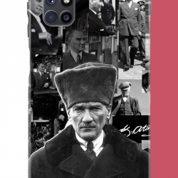Samsung Galaxy M51 Uyumlu atatürk kolaj 2.jpeg UV Baskılı Silikon Kılıf
