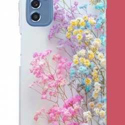 Samsung Galaxy M52 Uyumlu renkli çiçek UV Baskılı Silikon Kılıf