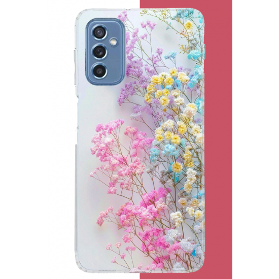 Samsung Galaxy M52 Uyumlu renkli çiçek UV Baskılı Silikon Kılıf Samsung Galaxy M52 Uyumlu renkli çiçek UV Baskılı Silikon Kılıf