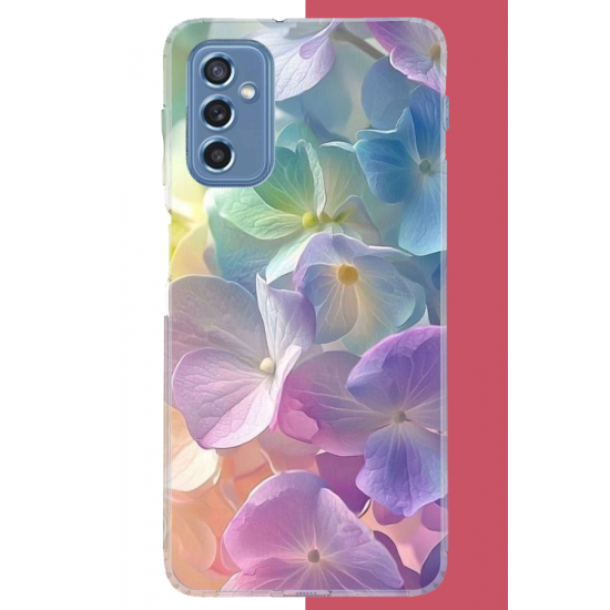 Samsung Galaxy M52 Uyumlu renkli çiçek2.jpeg UV Baskılı Silikon Kılıf