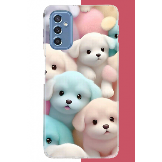 Samsung Galaxy M52 Uyumlu sevimli renkli köpek UV Baskılı Silikon Kılıf Samsung Galaxy M52 Uyumlu sevimli renkli köpek UV Baskılı Silikon Kılıf