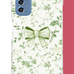 Samsung Galaxy M52 Uyumlu yeşil fiyonk pattern UV Baskılı Silikon Kılıf