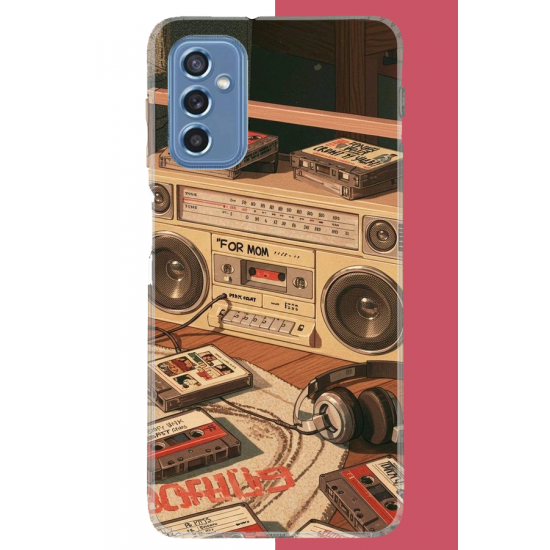 Samsung Galaxy M52 Uyumlu 90'lar kaset2 UV Baskılı Silikon Kılıf