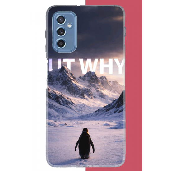 Samsung Galaxy M52 Uyumlu Nihilist Penguen UV Baskılı Silikon Kılıf