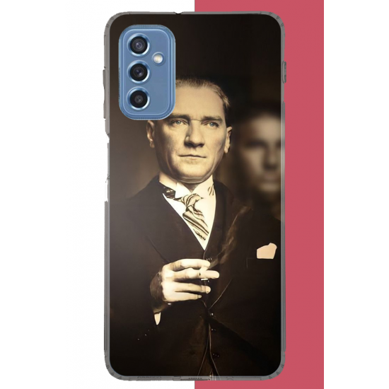 Samsung Galaxy M52 Uyumlu atatürk 4 UV Baskılı Silikon Kılıf
