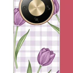 Honor Magic 8 Lite Uyumlu mor lale UV Baskılı Silikon Kılıf Honor Magic 8 Lite Uyumlu mor lale UV Baskılı Silikon Kılıf