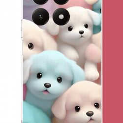 Xiaomi Mi 15T Uyumlu sevimli renkli köpek UV Baskılı Silikon Kılıf