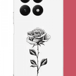 Xiaomi Mi 15T Uyumlu siyah gül UV Baskılı Silikon Kılıf