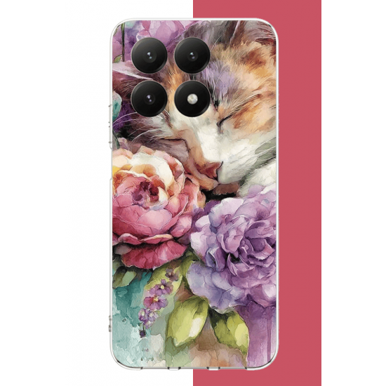 Xiaomi Mi 15T Uyumlu sulu boya kedi UV Baskılı Silikon Kılıf