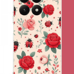 Xiaomi Mi 15T Uyumlu uğur böcek ve gül UV Baskılı Silikon Kılıf Xiaomi Mi 15T Uyumlu uğur böcek ve gül UV Baskılı Silikon Kılıf