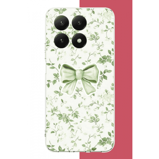 Xiaomi Mi 15T Uyumlu yeşil fiyonk pattern UV Baskılı Silikon Kılıf