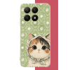 Xiaomi Mi 15T Uyumlu yeşil fularlı kedi UV Baskılı Silikon Kılıf