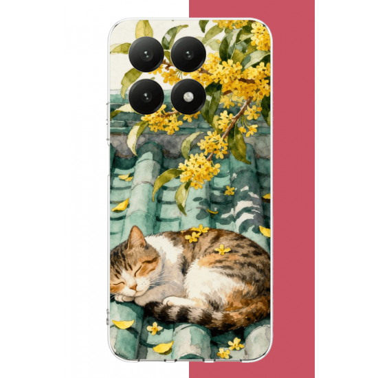 Xiaomi Mi 15T Uyumlu çatıdaki kedi UV Baskılı Silikon Kılıf