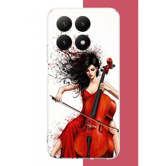 Xiaomi Mi 15T Uyumlu çello çalan kadın UV Baskılı Silikon Kılıf