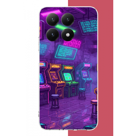 Xiaomi Mi 15T Uyumlu Cyberpunk neon arcade UV Baskılı Silikon Kılıf