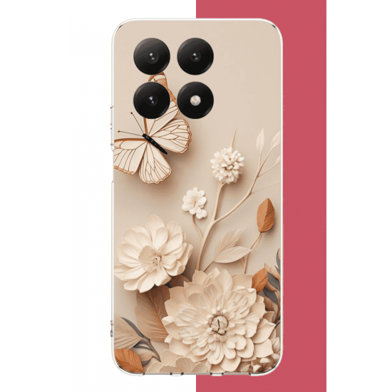 Xiaomi Mi 15T Uyumlu duvardaki kelebek UV Baskılı Silikon Kılıf