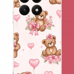 Xiaomi Mi 15T Uyumlu fiyonklu peluş ayıcık UV Baskılı Silikon Kılıf Xiaomi Mi 15T Uyumlu fiyonklu peluş ayıcık UV Baskılı Silikon Kılıf