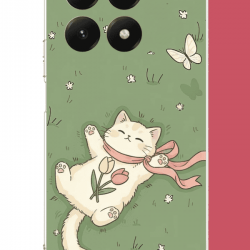 Xiaomi Mi 15T Uyumlu fularlı kedi UV Baskılı Silikon Kılıf Xiaomi Mi 15T Uyumlu fularlı kedi UV Baskılı Silikon Kılıf