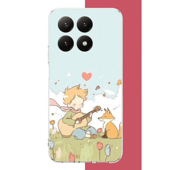 Xiaomi Mi 15T Uyumlu gitarlı küçük prens UV Baskılı Silikon Kılıf