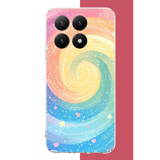Xiaomi Mi 15T Uyumlu gökkuşağı girdap UV Baskılı Silikon Kılıf