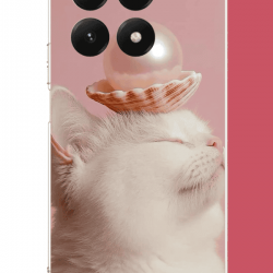 Xiaomi Mi 15T Uyumlu incili kedi UV Baskılı Silikon Kılıf Xiaomi Mi 15T Uyumlu incili kedi UV Baskılı Silikon Kılıf