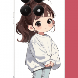 Xiaomi Mi 15T Uyumlu kawaii beyaz sweatshirt kız UV Baskılı Silikon Kılıf