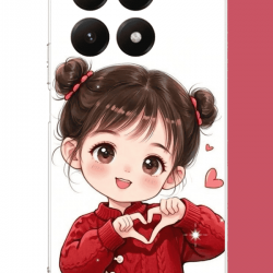 Xiaomi Mi 15T Uyumlu kawaii kalpli kız UV Baskılı Silikon Kılıf