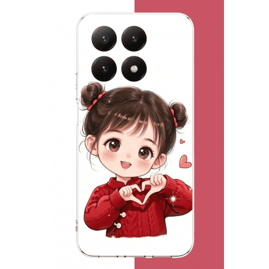 Xiaomi Mi 15T Uyumlu kawaii kalpli kız UV Baskılı Silikon Kılıf