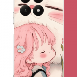 Xiaomi Mi 15T Uyumlu kawaii küçük kız ve kedi UV Baskılı Silikon Kılıf