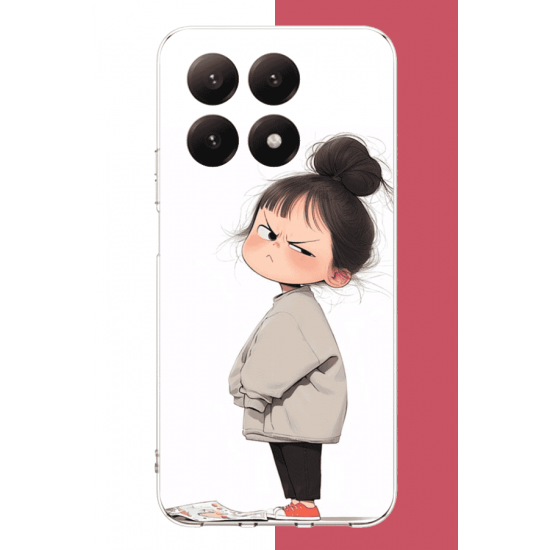 Xiaomi Mi 15T Uyumlu kawaii sinirli kız UV Baskılı Silikon Kılıf