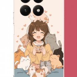 Xiaomi Mi 15T Uyumlu kawaii yavru kediler UV Baskılı Silikon Kılıf
