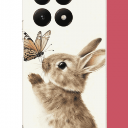 Xiaomi Mi 15T Uyumlu kelebekli tavşan UV Baskılı Silikon Kılıf