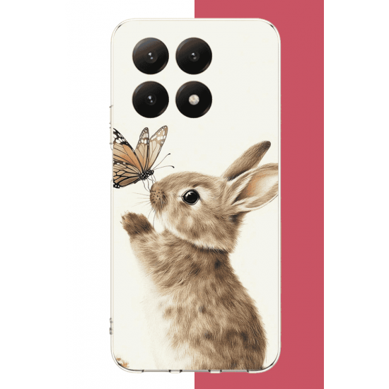 Xiaomi Mi 15T Uyumlu kelebekli tavşan UV Baskılı Silikon Kılıf