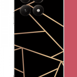 Xiaomi Mi 15T Uyumlu altın diyagonal çizgi UV Baskılı Silikon Kılıf