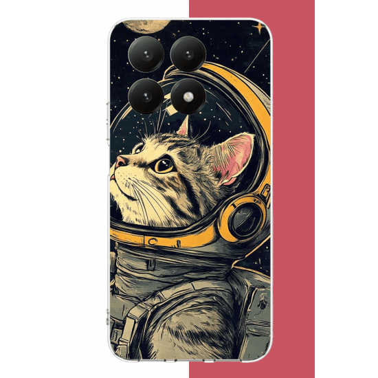 Xiaomi Mi 15T Uyumlu astronot kedi UV Baskılı Silikon Kılıf