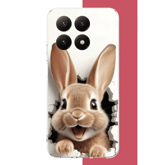Xiaomi Mi 15T Uyumlu mutlu tavşan UV Baskılı Silikon Kılıf
