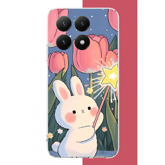 Xiaomi Mi 15T Uyumlu peluş tavşan UV Baskılı Silikon Kılıf