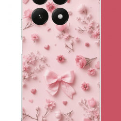 Xiaomi Mi 15T Uyumlu pembe fiyonk gül.jpeg UV Baskılı Silikon Kılıf