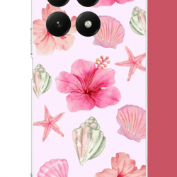 Xiaomi Mi 15T Uyumlu pembe çiçek UV Baskılı Silikon Kılıf