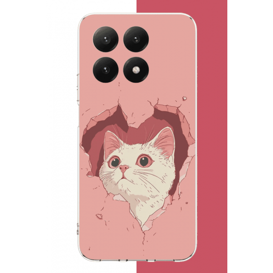 Xiaomi Mi 15T Uyumlu boşluktaki kedi UV Baskılı Silikon Kılıf