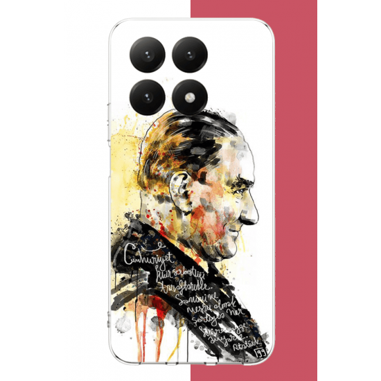 Xiaomi Mi 15T PRO Uyumlu sulu boya atatürk UV Baskılı Silikon Kılıf