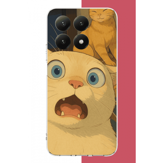 Xiaomi Mi 15T PRO Uyumlu şaşkın kedi UV Baskılı Silikon Kılıf