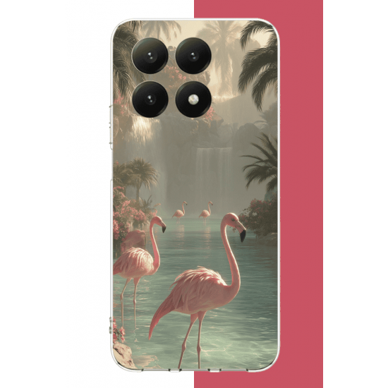 Xiaomi Mi 15T PRO Uyumlu akarsudaki flamingo UV Baskılı Silikon Kılıf