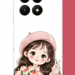 Xiaomi Mi 15T PRO Uyumlu kawaii buket tutan kız UV Baskılı Silikon Kılıf