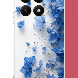 Xiaomi Mi 15T PRO Uyumlu mavi çiçek2 UV Baskılı Silikon Kılıf