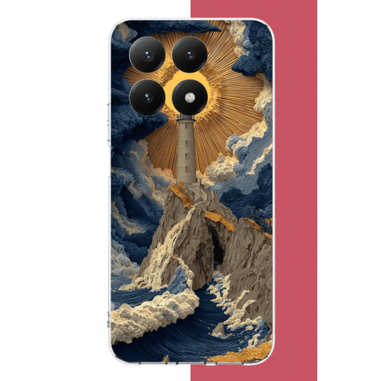 Xiaomi Mi 15T PRO Uyumlu mavi bulutlu deniz feneri UV Baskılı Silikon Kılıf