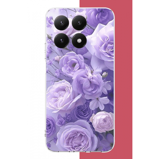 Xiaomi Mi 15T PRO Uyumlu mor çiçek UV Baskılı Silikon Kılıf