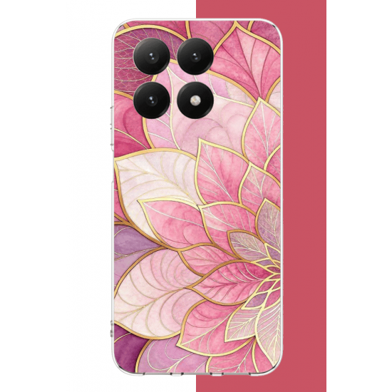 Xiaomi Mi 15T PRO Uyumlu pembe yaprak UV Baskılı Silikon Kılıf
